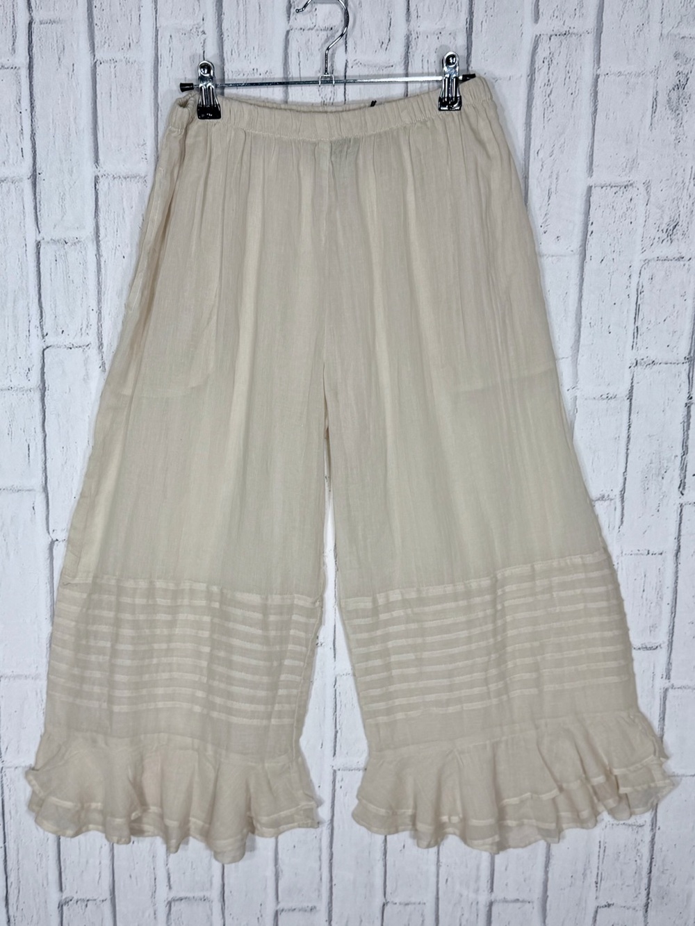 🤍 Jaded Gypsy Heirloom Simple Pants S/M Cotton Ruffle Bloomers NWT - Picture 2 of 10